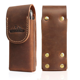 Topstache leather multitool sheath on belt for quick access during daily tasks