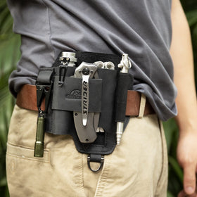Topstache sheath close-up stitching highlights durable handcrafted leather and long-lasting quality.