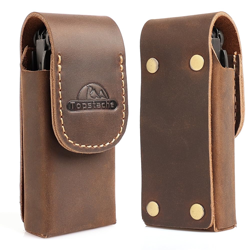 Topstache leather multitool sheath fits Wave for secure daily carry.