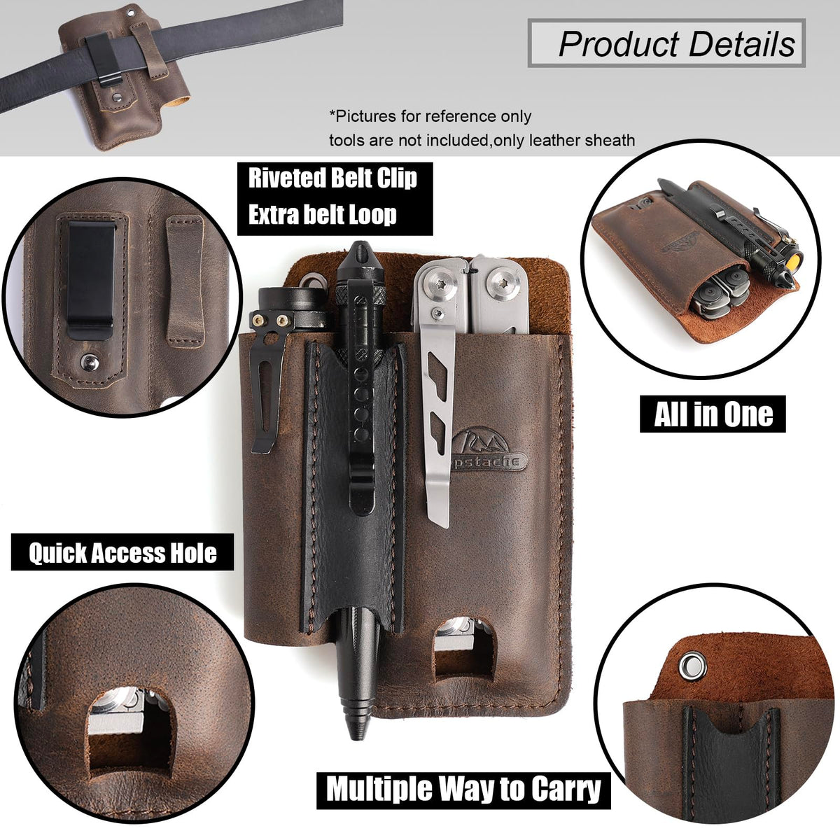 Topstache open-design multitool pouch enables fast item retrieval on the go.