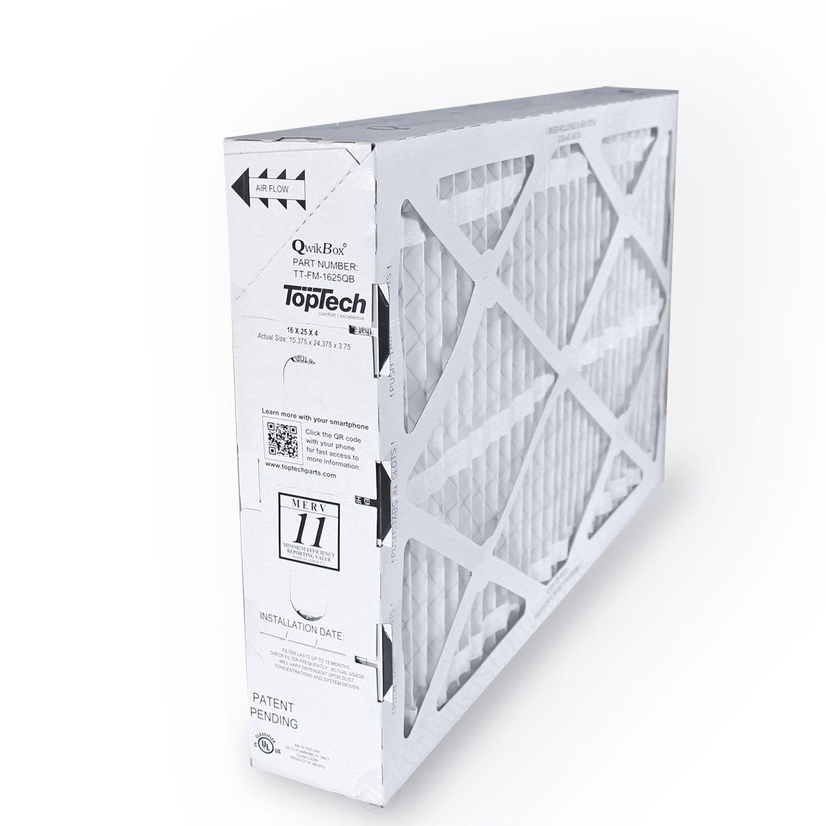 TopTech TechPure TT-FM-1625 with QwikBox collapsed design for easy pre-install assembly