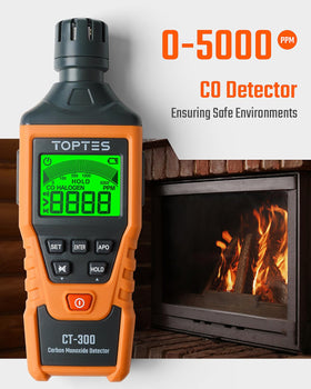 TopTes CT-300 portable CO monitor for car and camping use