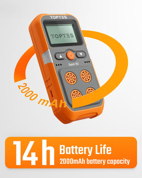 TopTes Guard-101 battery life indicator shows up to 14 hours of runtime