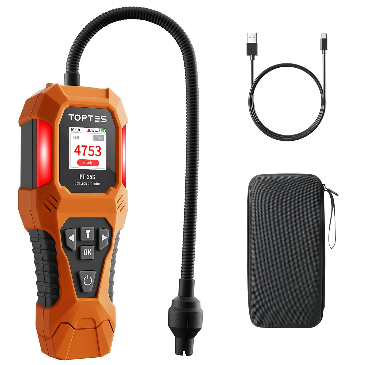 TopTes PT-356 with gooseneck sampling for rapid ambient air intake.