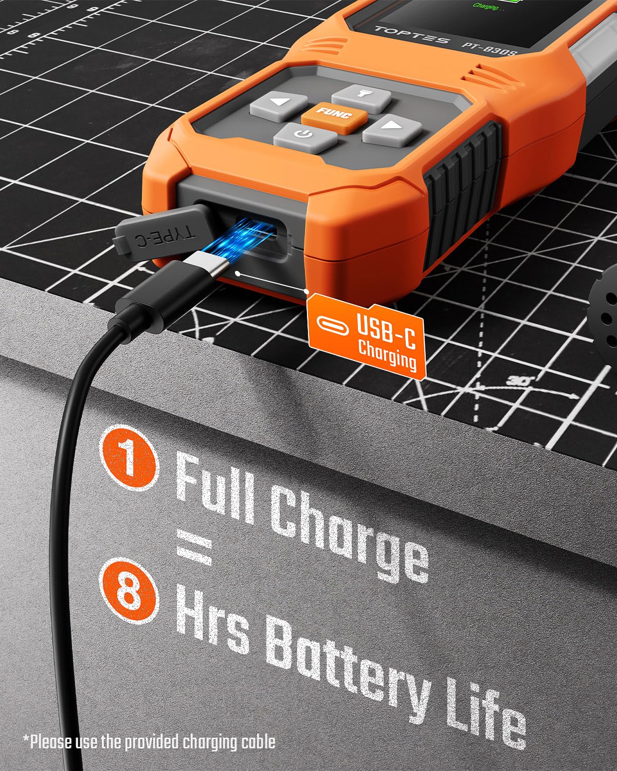 TopTes PT-830S 14.5-inch flexible probe reaches tight spaces easily