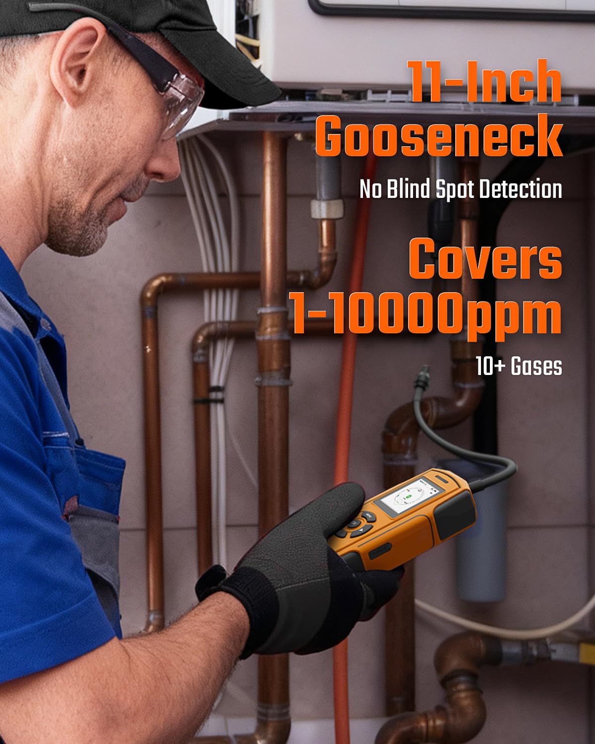 TopTes PT-990 detects up to 10,000 ppm for fast readings.