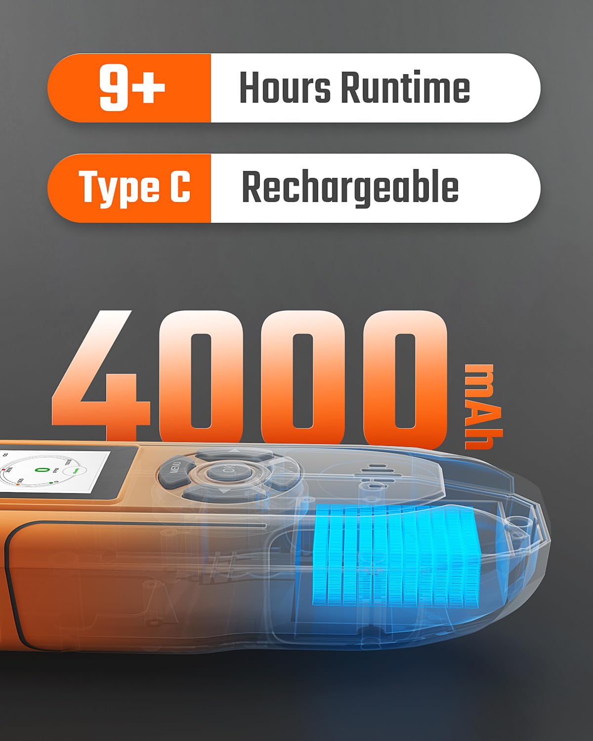TopTes PT-990 dual display and triple alarms improve hazard visibility.