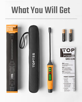 Box includes detector, storage bag, manual, and batteries for immediate use.