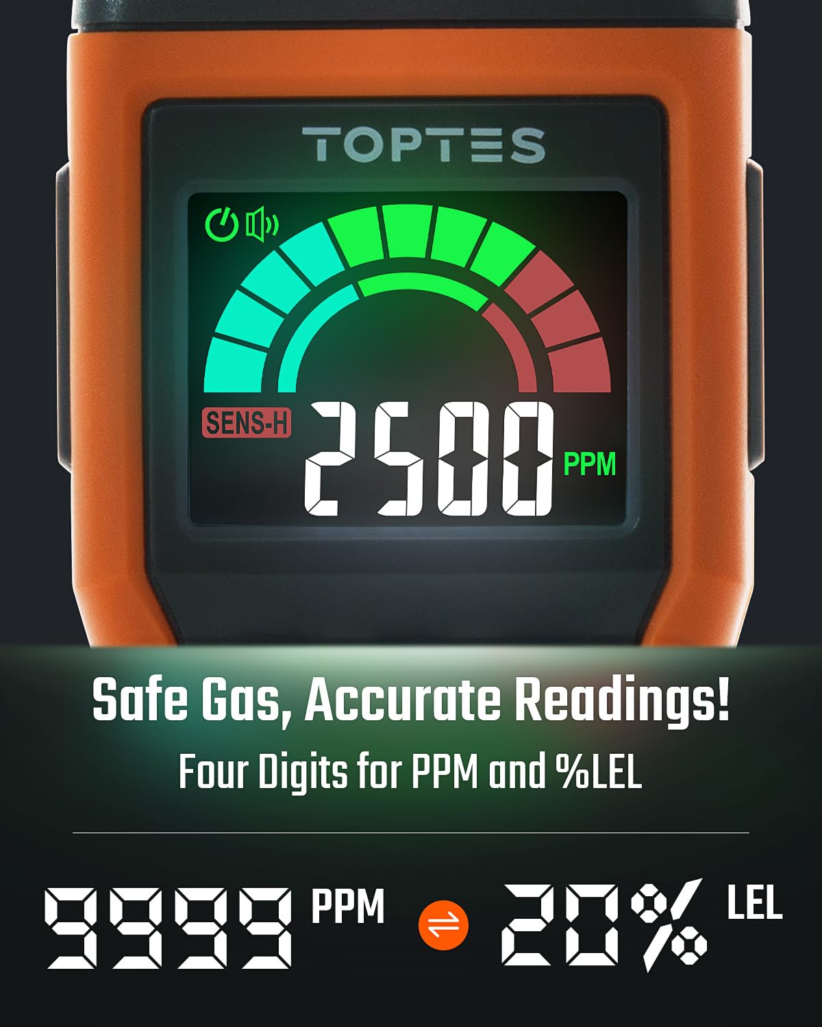 TOPTES PT520B+ 17-inch gooseneck probe reaching stove areas for hard-to-access leaks.