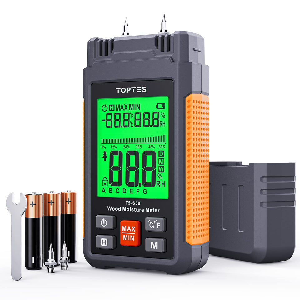 TOPTES TS-630 digital display shows moisture level clearly for quick checks