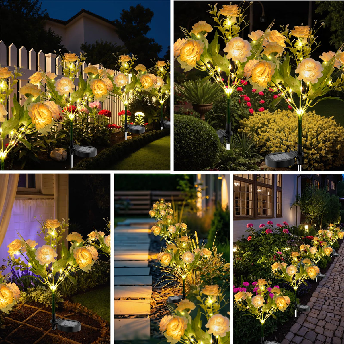TopVelo two-pack hibiscus lights, gift-ready for outdoor decor.
