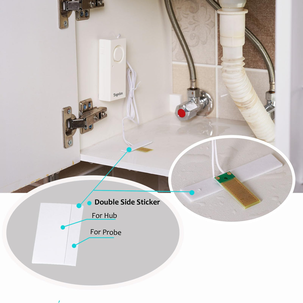 Topvico adhesive mounting enables quick, secure installation.