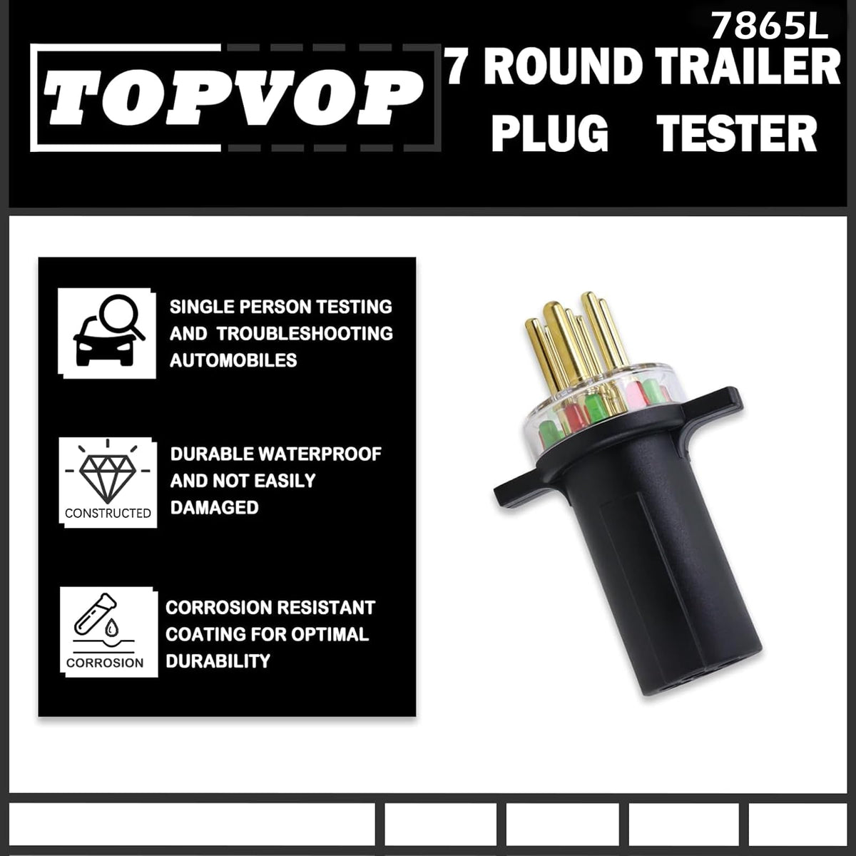 LED indicators reveal each circuit status on TOPVOP auto 7865L.