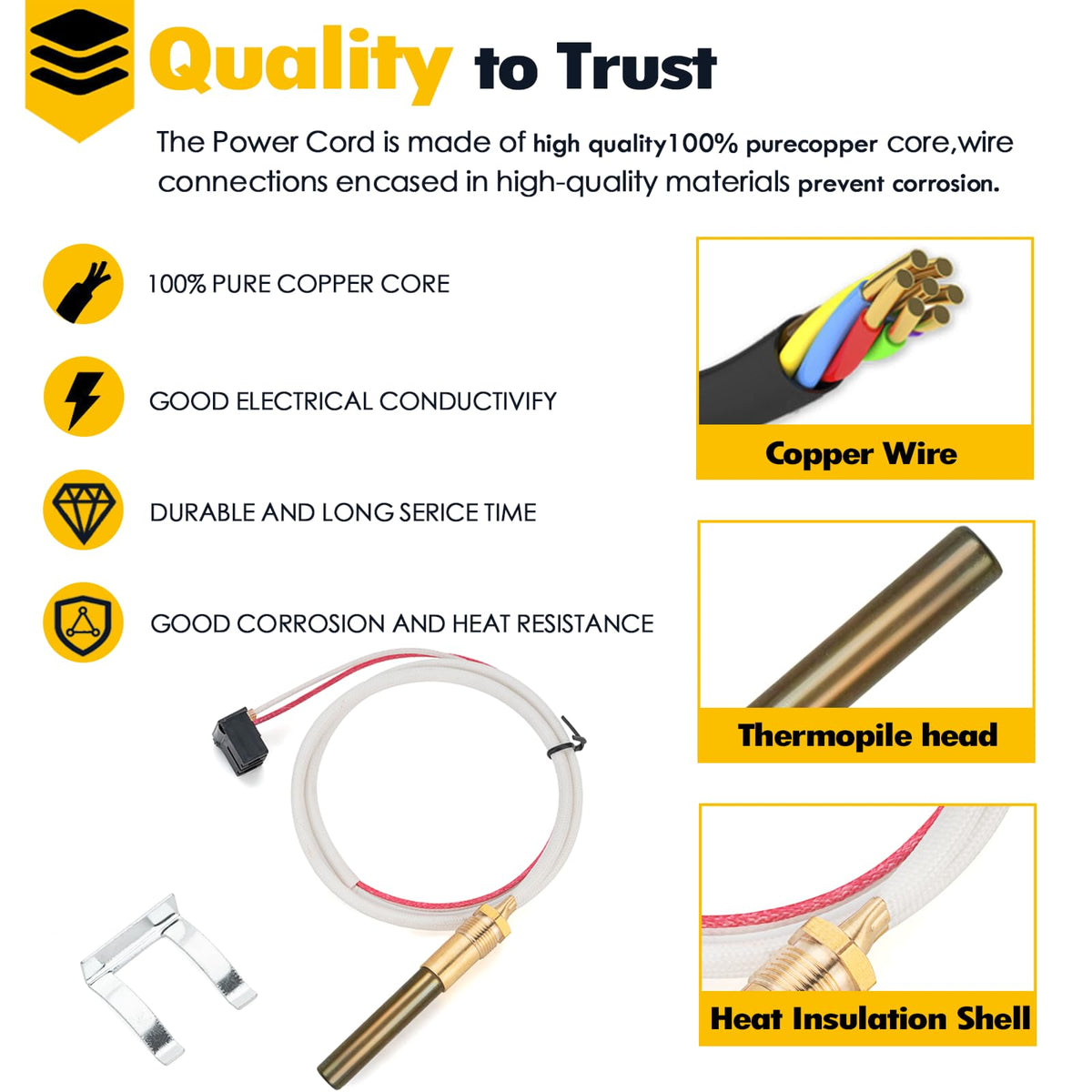 TOPVOP auto water heater parts packaging with warranty information