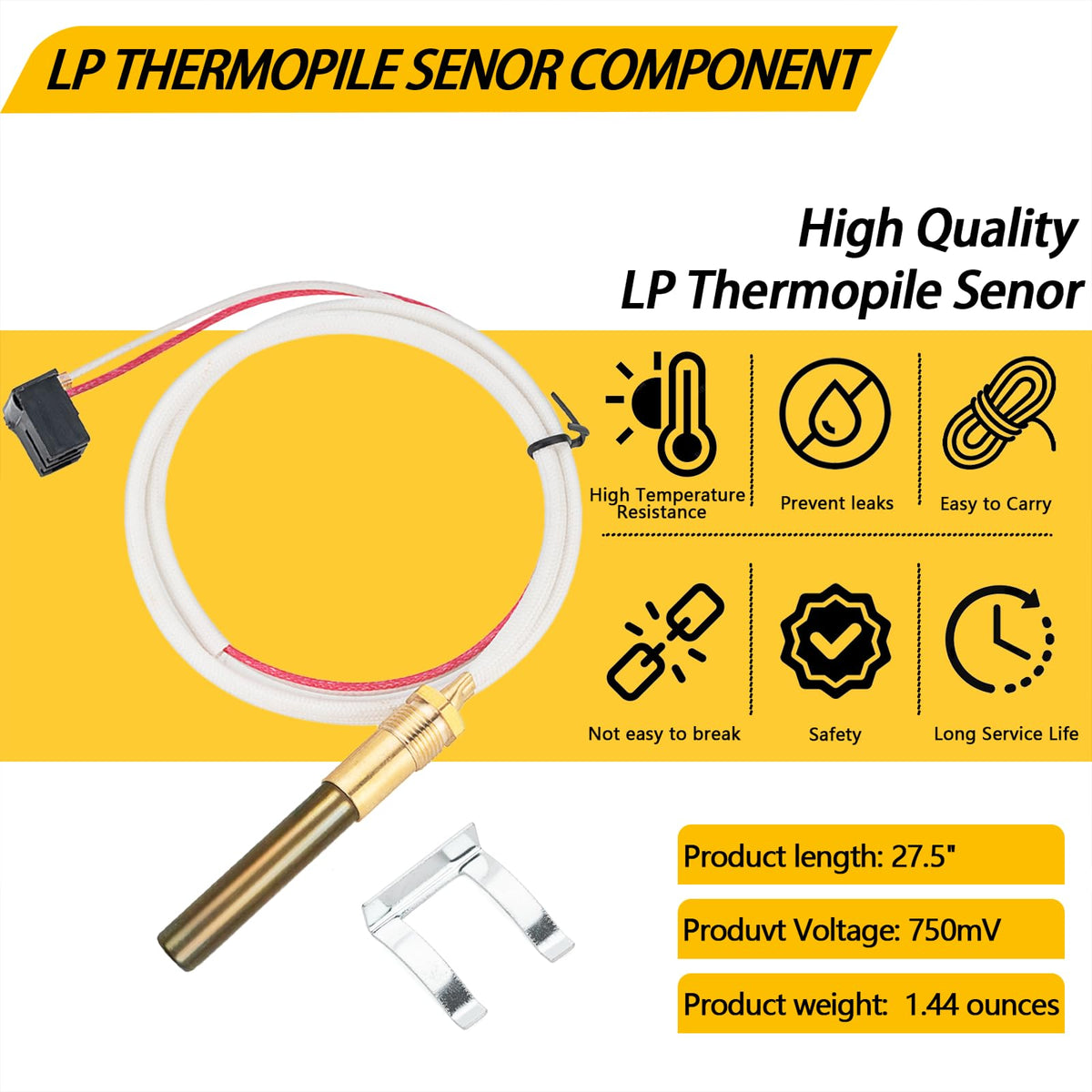 TOPVOP auto thermopile compatible with SP20824 and SP21058 for Rheem Ruud Richmond