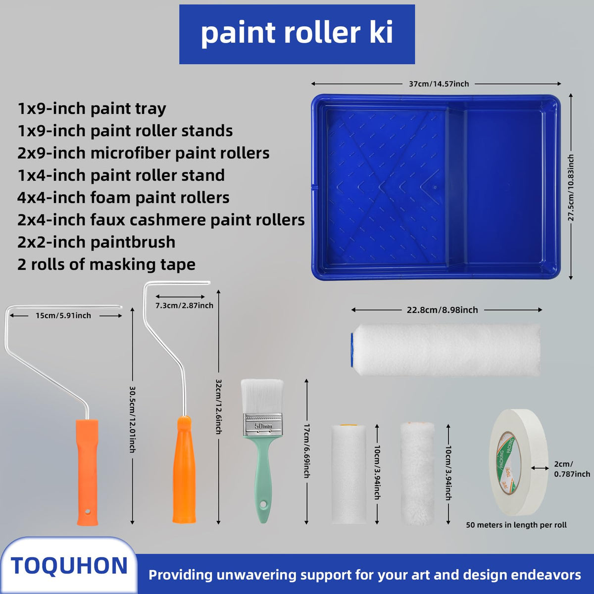 TOQUHON 4-inch roller set ideal for edges and trim.