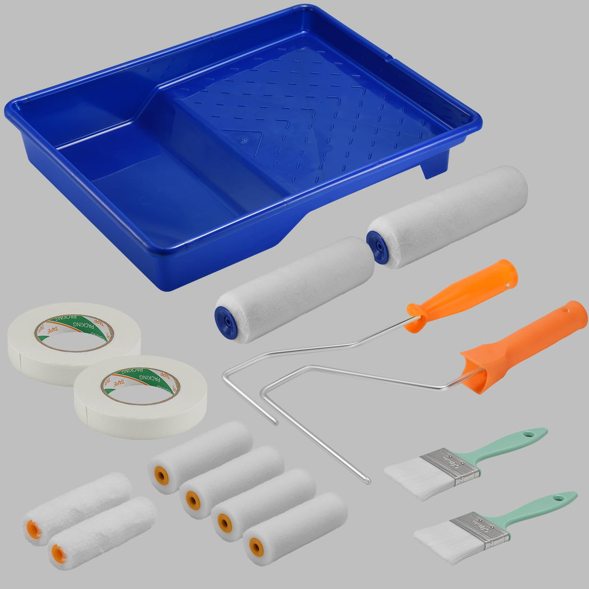 TOQUHON 9-inch paint roller set for smooth walls and fast coverage.
