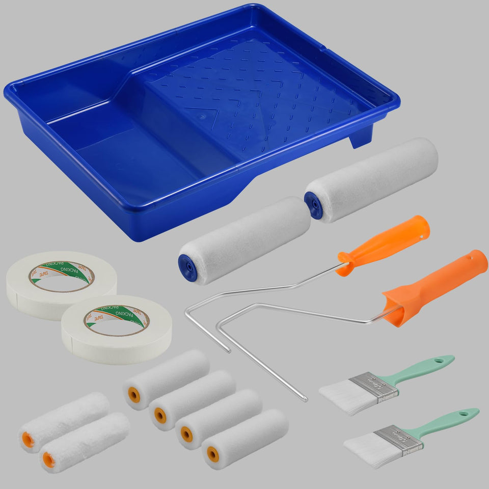 TOQUHON 9-inch paint roller set for smooth walls and fast coverage.