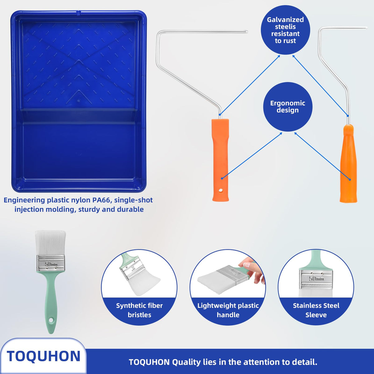 TOQUHON angled paintbrush for precise cuts and corners.