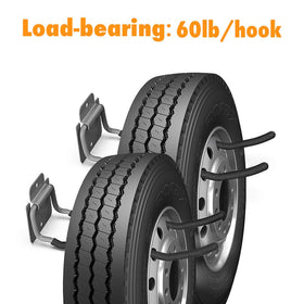TORACK organizes car tires, ladders, and tools to maximize garage space.