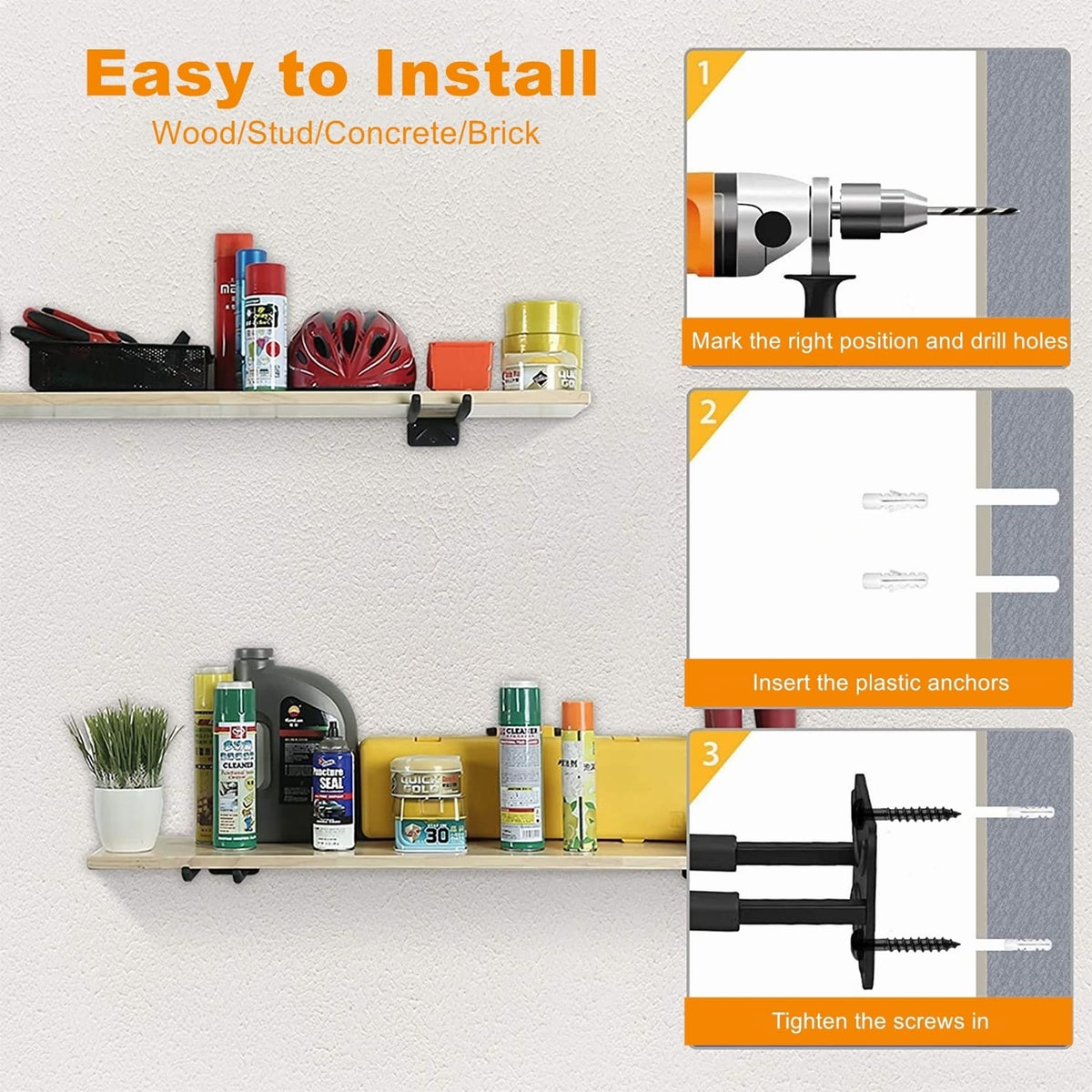 TORACK tool and equipment storage keeps frequently used items within reach.
