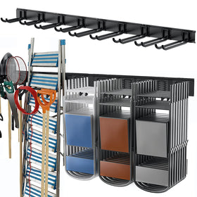 TORACK tool storage rack wall-mounted keeps garage tools organized and accessible.