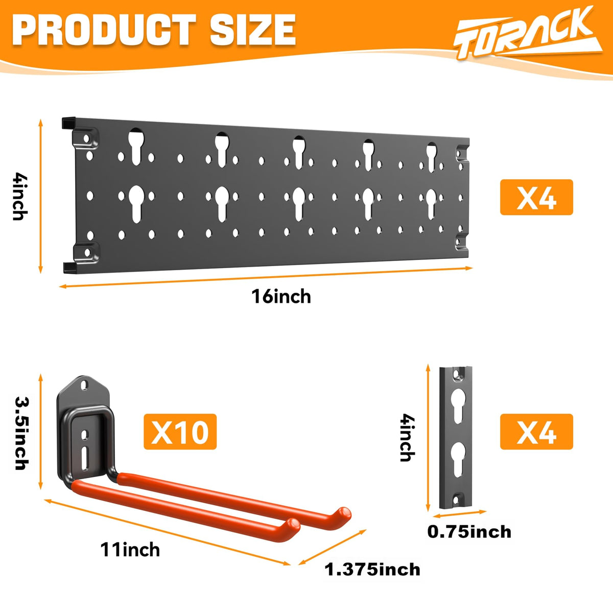 TORACK tools hooking system on a wall for quick access and secure storage
