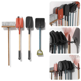 TORACK wall mount garage storage system keeps items neatly organized and easy to access.