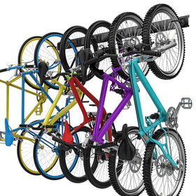 TORACK wall-mounted bike rack keeps bikes off the floor and neat.
