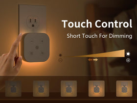 TORANKOS wall-plug night light with dusk-to-dawn automatic operation for hands-free use.