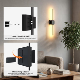 Torchlet wireless wall lamp easy to install without electrical work.