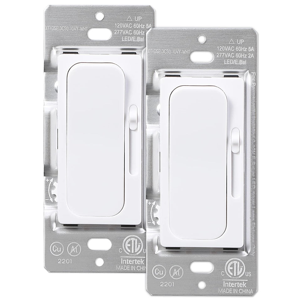 Torchstar 0-10V dimmer switch front view enables smooth LED dimming.