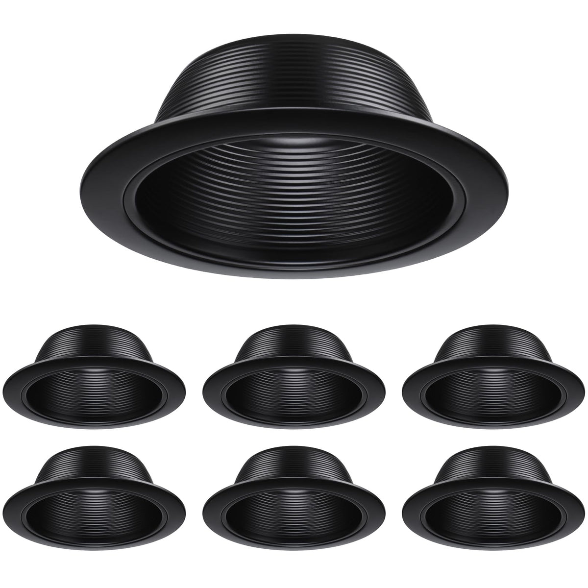 TORCHSTAR 6in black recessed trim front view for modern aesthetics.