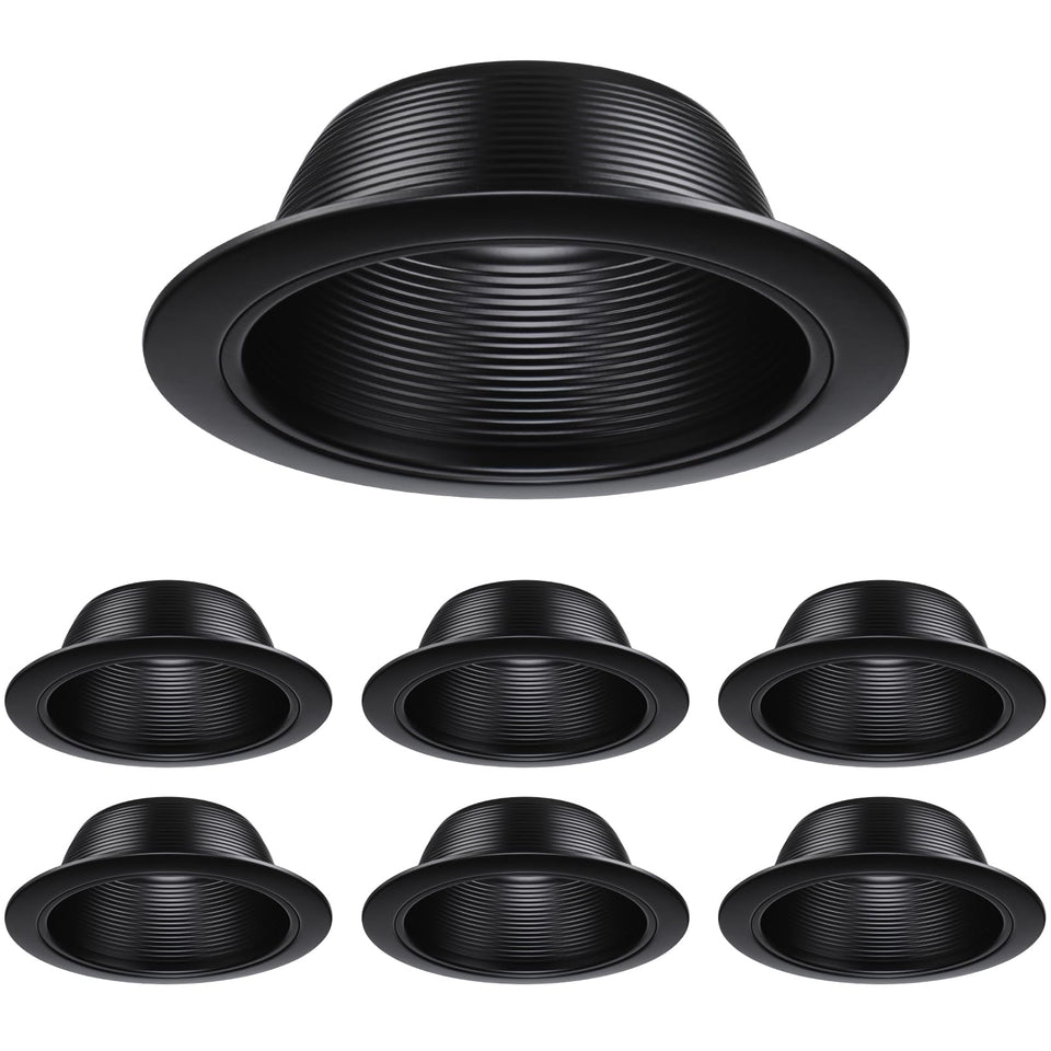 TORCHSTAR 6in black recessed trim front view for modern aesthetics.