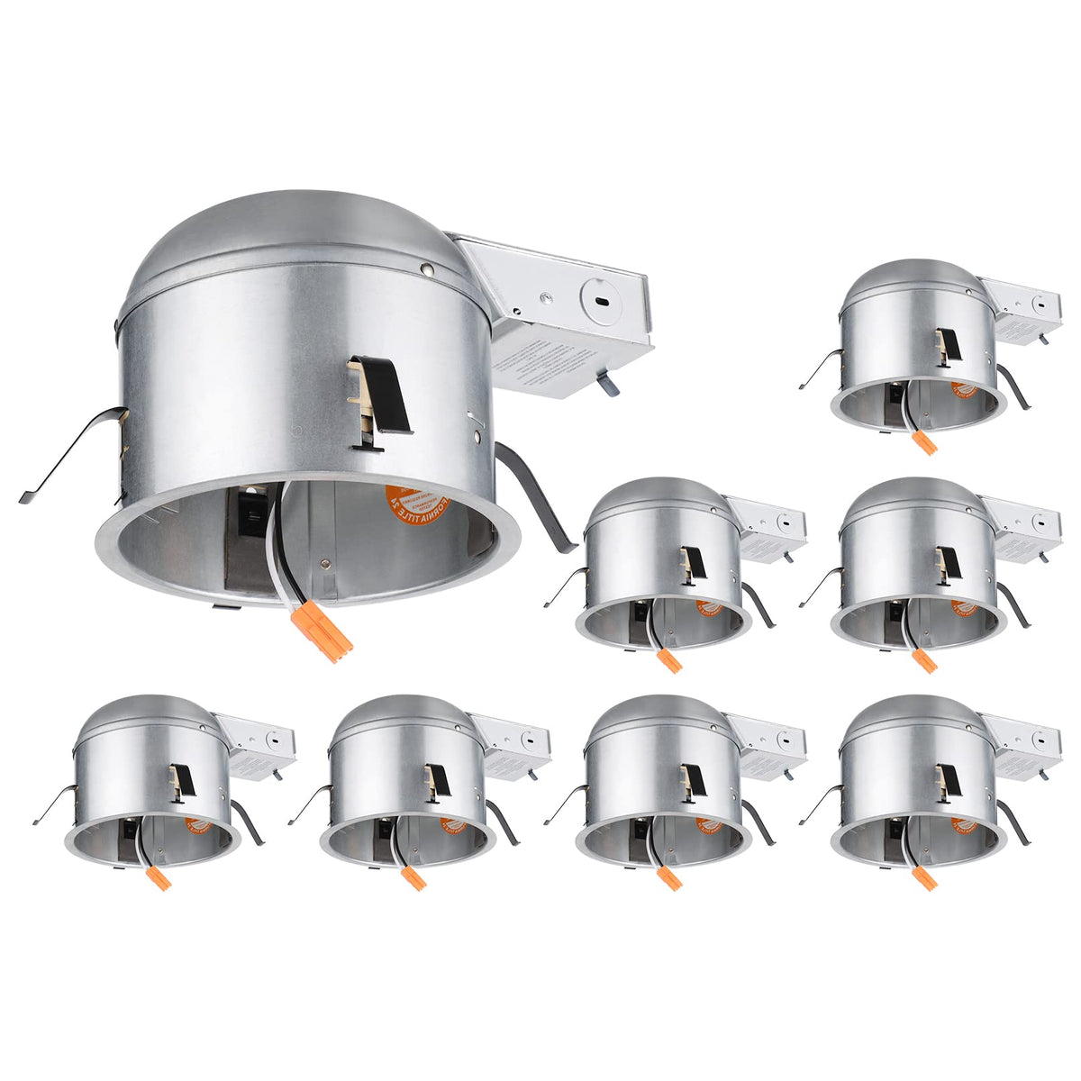 TorchSTAR 8-pack 6-inch remodel recessed housing for easy ceiling upgrades and clean installs