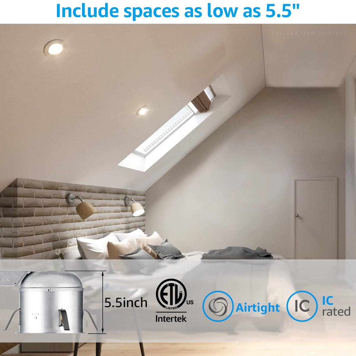TorchSTAR air-tight IC-rated recessed housing minimizes heat near insulation