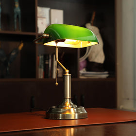 TORCHSTAR antique desk lamp with pull chain for study and library use