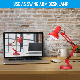 Torchstar architect gooseneck lamp red, precise angle control for focused tasks.