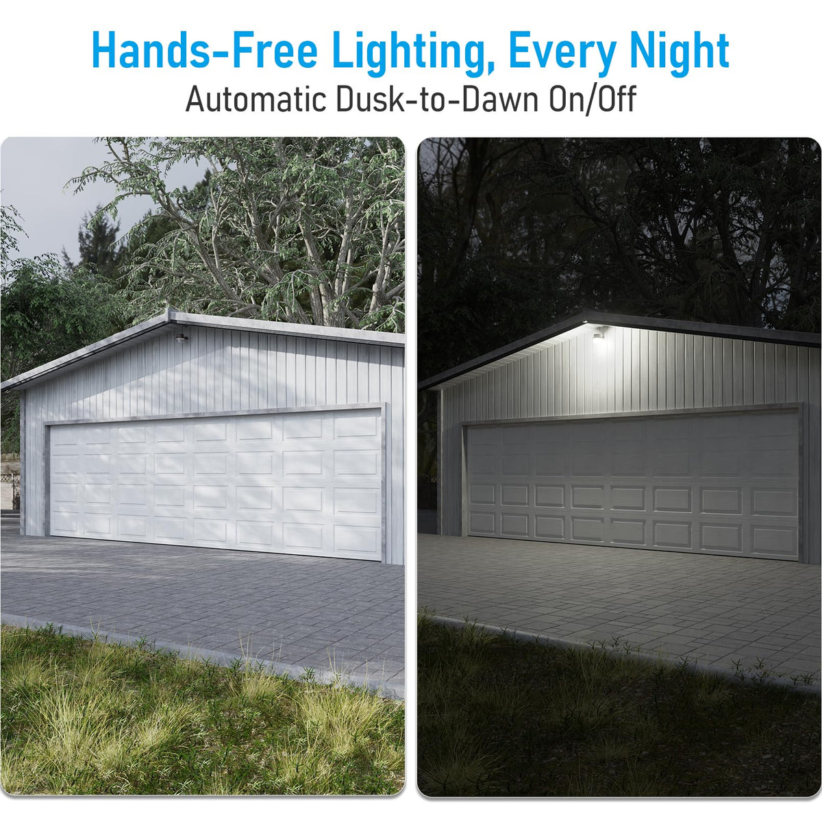 Torchstar barn light side view highlights durable aluminum housing and weather resistance.
