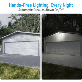 Torchstar barn light side view highlights durable aluminum housing and weather resistance.