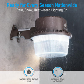 Torchstar barn light wall mounting demonstrates easy installation for barns and garages.