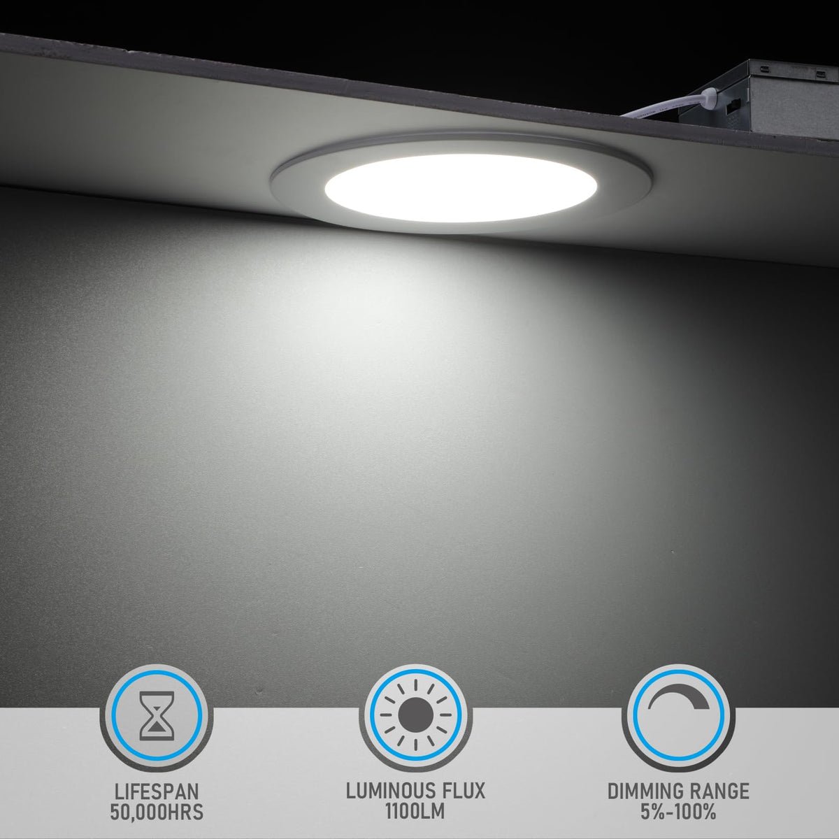 TORCHSTAR Basic Series 6-inch LED downlight installed in ceiling for seamless integration