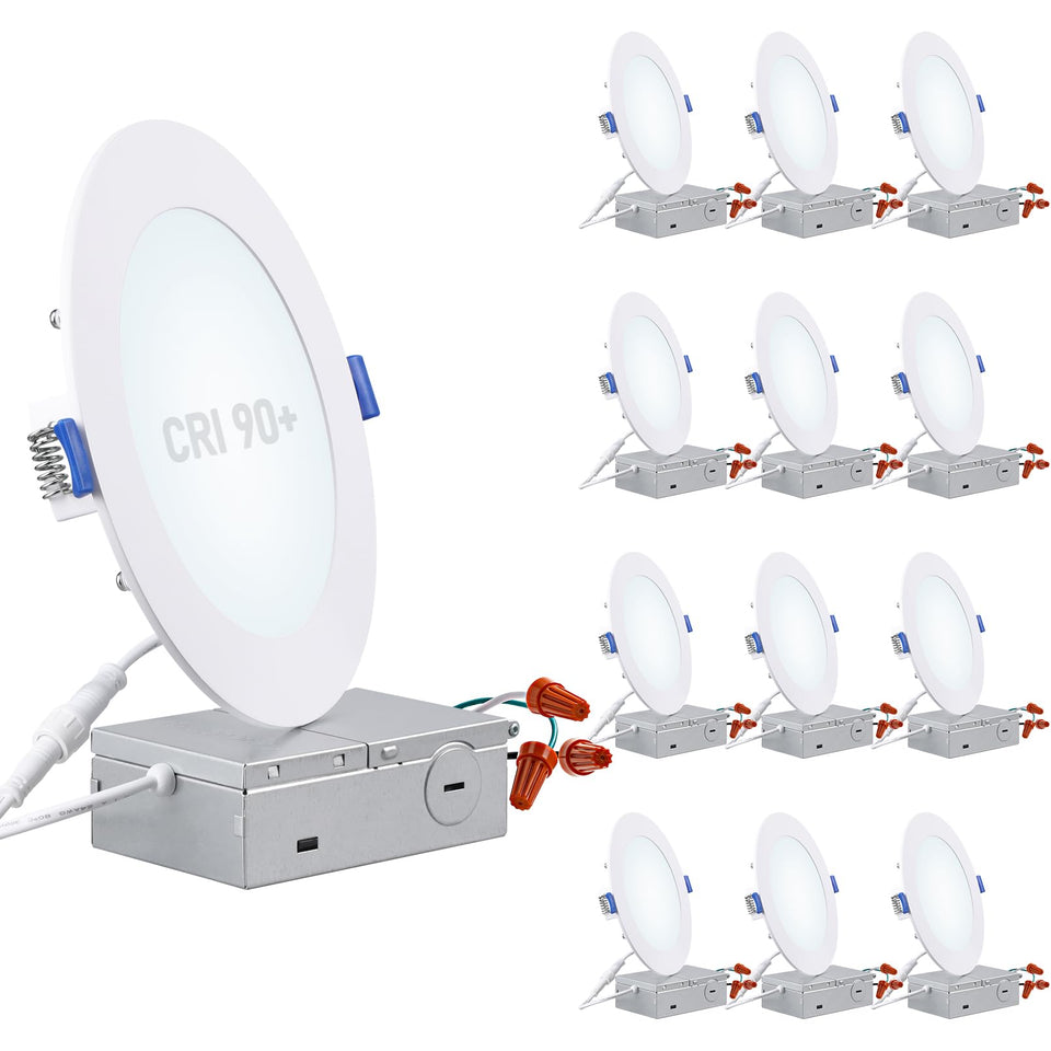 TORCHSTAR Basic Series 6-inch LED downlight close-up shows slim profile and 5-100% dimming