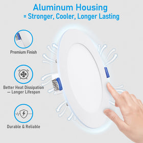 Torchstar Basic Series IC-rated slim downlight installs behind insulation for safe ceiling applications.