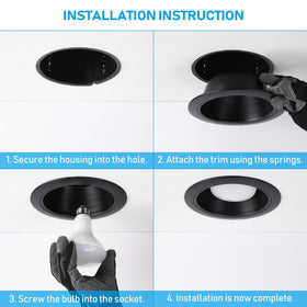 TORCHSTAR black recessed-trim installation-ready look blends with ceilings.
