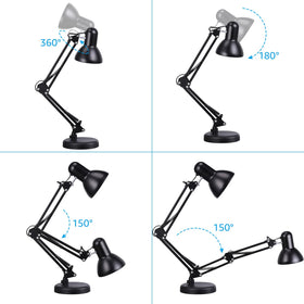 Torchstar desk lamp slim profile saved space with long cable