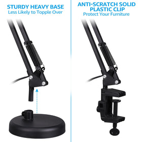 Torchstar desk lamp with swing arm extended across a workspace