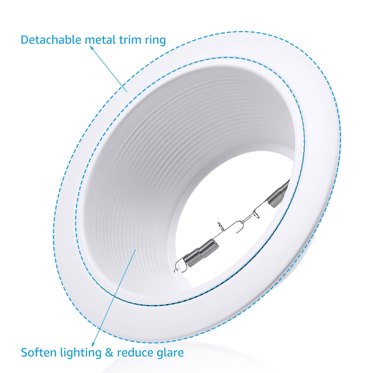 Torchstar detachable ring covers gaps between housing and ceiling for cleaner look