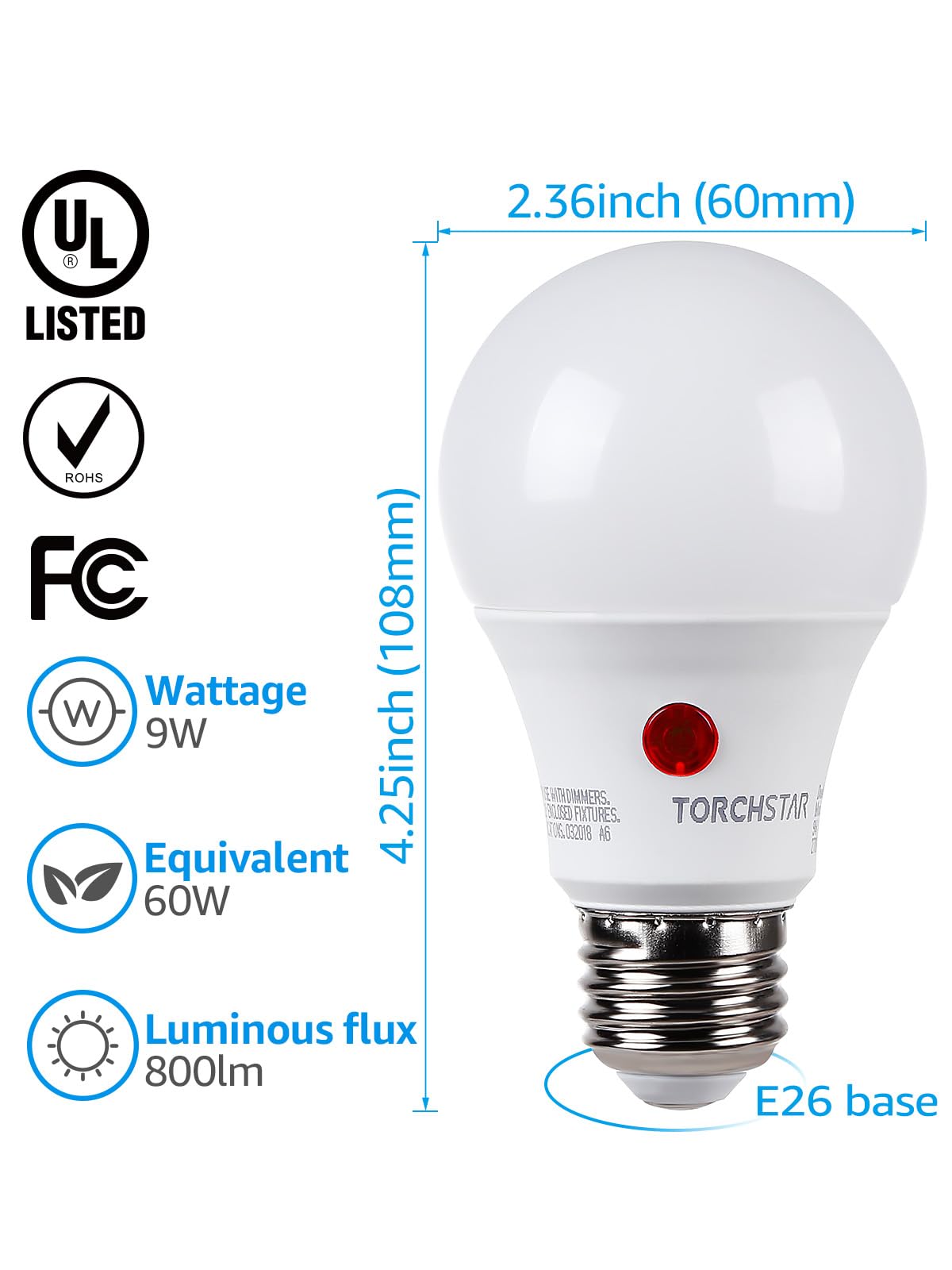 TORCHSTAR E26 base-compatible installation in standard fixtures