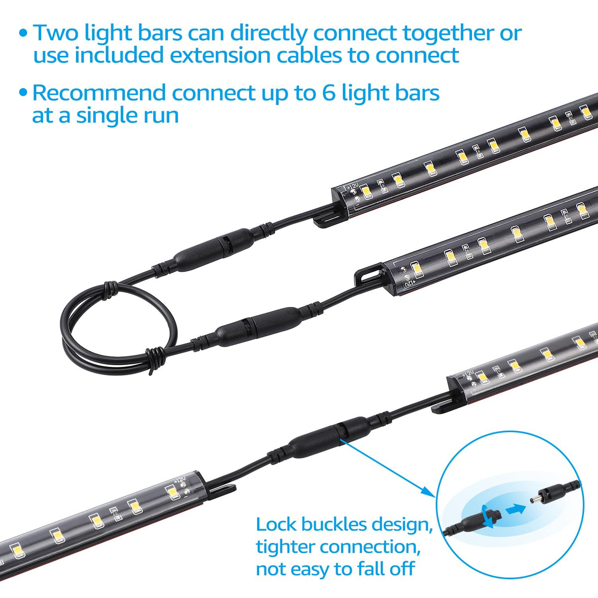 TORCHSTAR extension cables twelve inches for flexible layouts.